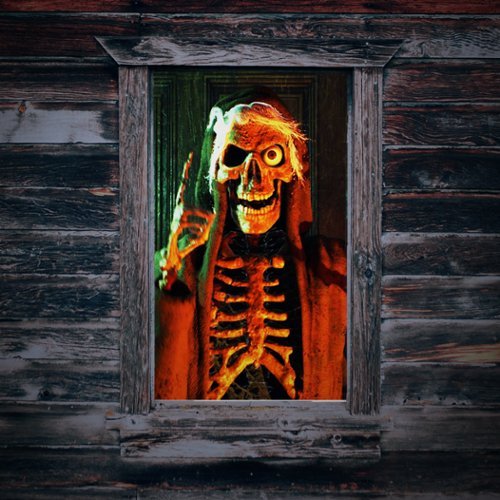 AAXA Hp3 Halloween Special Fx Projector For Haunted Windows, Auto-start, 8 Halloween Movies Preloaded - Orange/Black GLOBAL SHIPPING