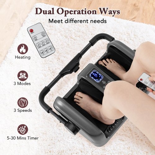 Costway Foot & Calf Massager Electric Deep Kneading Waist Massager w/ Vibration & Heat - Grey HOW TO BUY