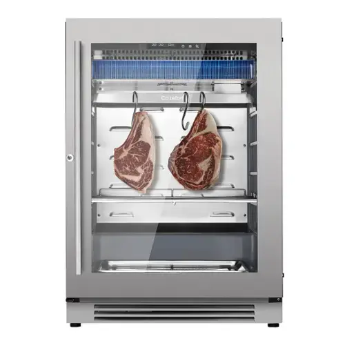 Front. Ca'Lefort - Dry Aging Fridge for Steaks,Dry Age freezer with Dual-Layer LOW-E Glass,Home Meat Ager Refrigerator 268L - Silver.