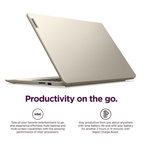 Lenovo Ideapad 1 15.6 HD Laptop - Intel Celeron N4500 - 4GB Memory - 128GB eMMC - Sand WORLDWIDE DELIVERY