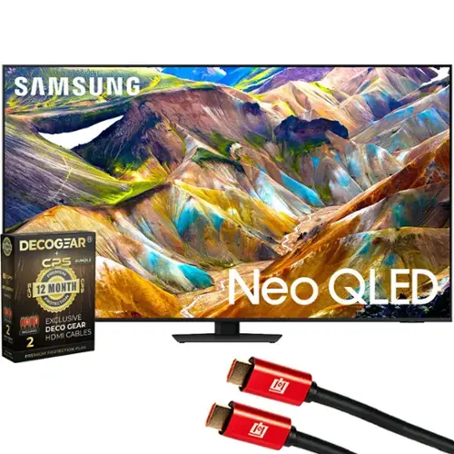 SAMSUNG  
DECOGEAR + CPS BUNDLE  
PREMIUM - CPS 12 MONTH CPS PROTECTION  
EXCLUSIVE DECO GEAR  
INCLUDES CABLES HDMI 2  
PLAN PREMIUM PROTECTION  
Neo QLED