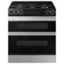 Front. Samsung - Bespoke 6.0 Cu. Ft. Slide-In Gas Convection Range with Flex Duo Convertible Double Oven Technology - Stainless Steel.