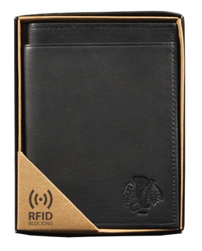 Rico Industries Chicago Blackhawks Black Leather RFID Blocking