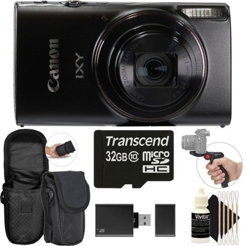 Canon - PowerShot IXY 650 HS Camera + Case + 32GB Card + Tripod Kit - Black-Front_Standard 
