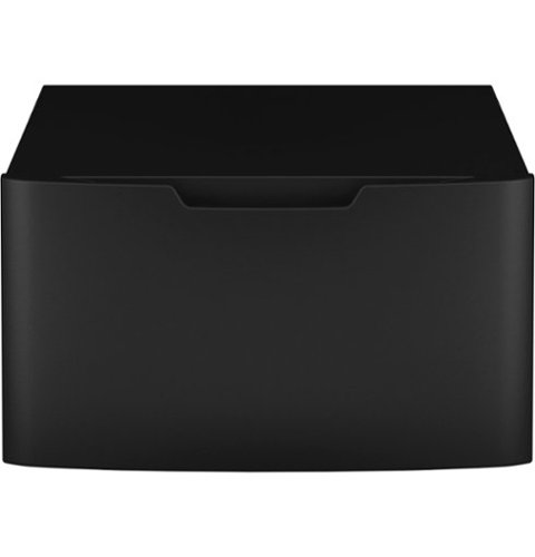 GE - 16” Laundry Pedestal with Storage Drawer for Select Washers and Dryers - Carbon Graphite-Front_Standard 