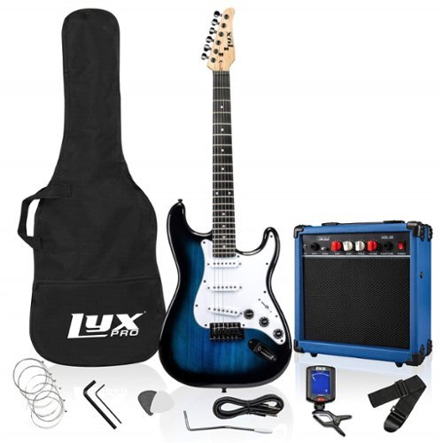 Lyxpro - Electric Guitar Kit, 39” Electric Guitar with Amp & Electric Guitar Accessories - Blue-Front_Standard 