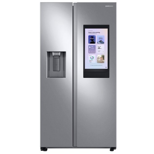  Samsung - 36 in. Wide 26.7 cu. ft. Side-by-Side Smart Refrigerator with 21.5" Touch-Screen Family Hub - Stainless Steel