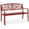 Best Choice Products - Outdoor Steel Bench Garden Patio Porch Furniture w/ Floral Design Backrest - Rust-Front_Standard
