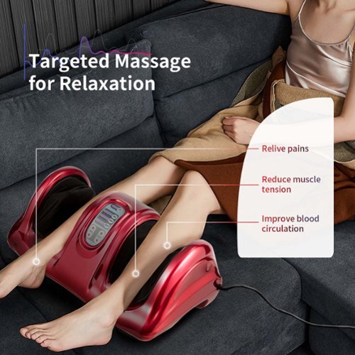 Costway Shiatsu Foot Massager Kneading and Rolling Leg Calf Ankle with Remote - Red HOW TO BUY