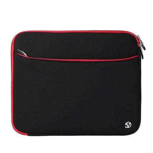 Kitcheniva - Neoprene Tablet Sleeve Pouch Bag Case For 12" iPad - Black/Red-Front_Standard 
