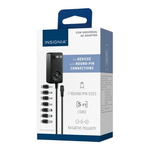 Insignia™ 53W Universal AC Power Adapter for Devices with Round-Pin Connections - 5 ft. Cable - Black BUY IN AUSTRALIA