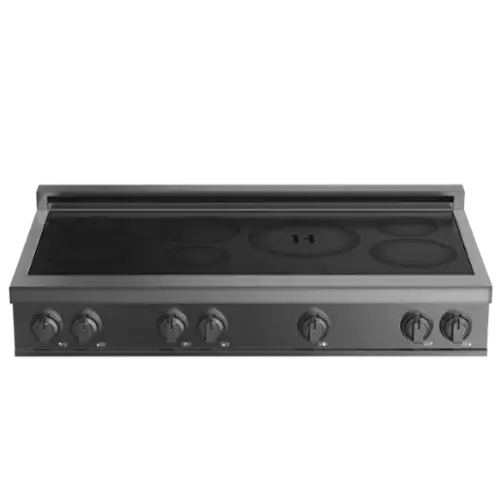 Front. Induction Hardware - 48 Inch Induction Range CookTop, 7 burners - Black.