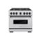 ZLINE - Autograph 36" Classic Dual Fuel Range w/ 6 Burners & Matte Black Accents (CDRZ-36-MB) - Stainless Steel-Front_Standard 