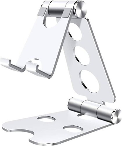 SaharaCase - Foldable Stand for Most Cell Phones and Tablets up to 10" - Silver-Left_Standard