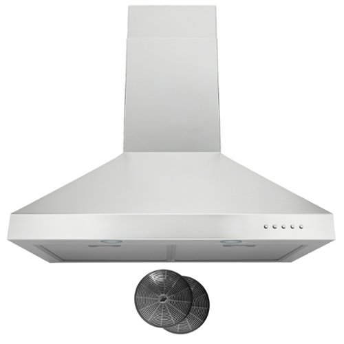 Hauslane - 30 inches - Convertible - Wall Range Hood - Silver-Front_Standard 