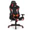 Costway - Racing Massage Gaming Chair with Lumbar Support - Red + Black-Front_Standard