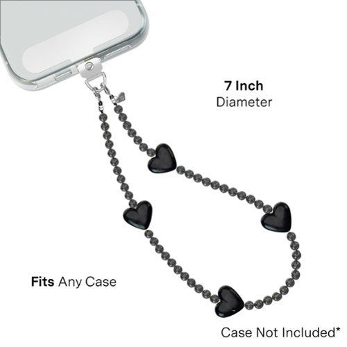 VELVET CAVIAR Phone Charm Wristlet - Black Heart GLOBAL SHIPPING