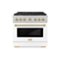 ZLINE - Autograph 36 in. Paramount Satin Steel Gas Range with Gold Accents (SGRSZ-WM-36-G) - White-Front_Standard