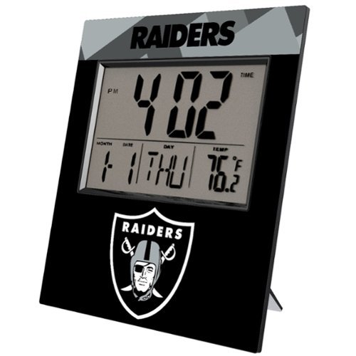 Keyscaper - Las Vegas Raiders Color Block Digital Desk Clock - Multicolor-Front_Standard 