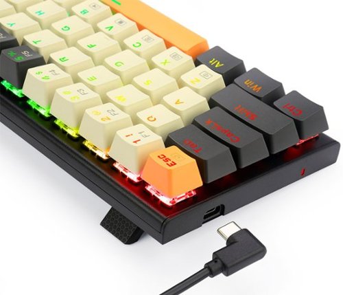 REDRAGON K633CGO-RGB Wired 60% Mechanical Gaming Keyboard, RGB Backlit 68 Keys Progammable Keyboard, Hot-Swappable Red Switch - Black/Beige/Orange WORLDWIDE DELIVERY