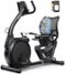 MERACH - Recumbent Exercise Bike for Home Seniors Adults with Smart Bluetooth, Exclusive App, LCD, Heart Rate Handle - Black-Front_Standard