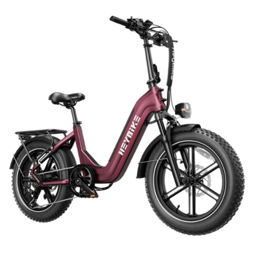 Heybike - Ranger S Foldable Fat Tire Step-thru Ebike 55mi Max Range 28mph Hydraulic Disc Brakes 80Nm Torque Commuter UL Certified - Red