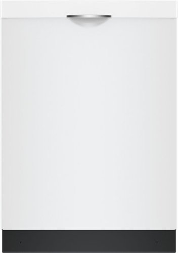Bosch - 300 Series 24" Top Control Smart Built-In Stainless Steel Tub Dishwasher with 3rd Rack, 46 dBA - White-Front_Standard 
