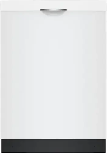 Front. Bosch - 300 Series 24" Top Control Smart Built-In Stainless Steel Tub Dishwasher with 3rd Rack, 46 dBA - White.