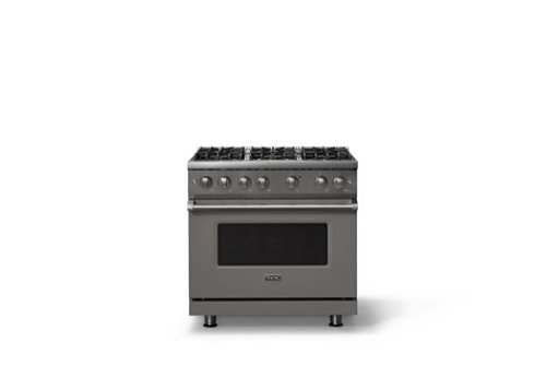 Viking - Pro 5 Series 5.1 Cu. Ft. Freestanding Sealed 6 Burner Gas Convection Range - Damascus Gray - Damascus Gray
