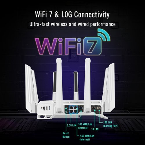 ASUS ROG Rapture GT-BE19000AI Tri-Band Wi-Fi 7 Gaming Router - White GLOBAL SHIPPING