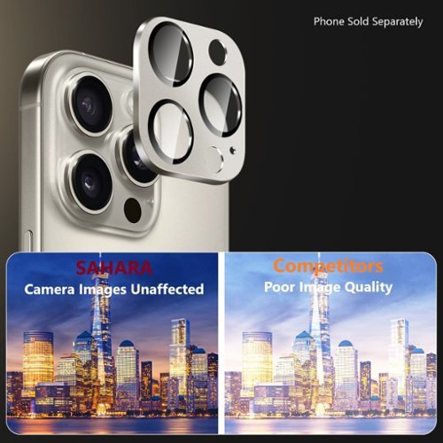 SaharaCase Ultra-Strong Camera Lens Protector for Apple iPhone 16 Pro and 16 Pro Max (2-Pack) - Natural Titanium GLOBAL SHIPPING