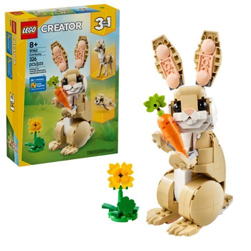 LEGO Creator 3 in 1 Cute Bunny Building Toy, Easter Decoration & Basket Gift, with 3 Build Options, Bunny, Seal or Llama, 31162