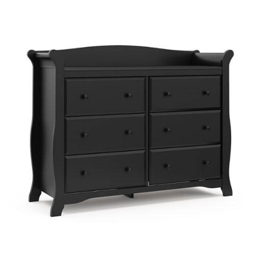 Storkcraft - Avalon 6-Drawer Double Dresser - Black-Front_Standard 