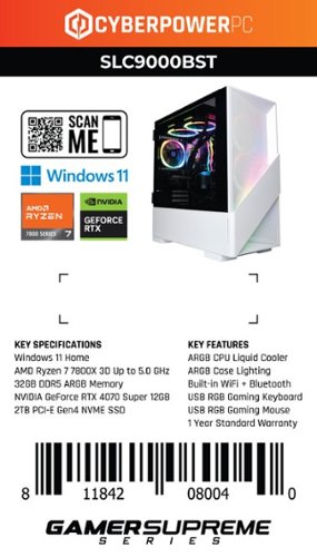 CyberPowerPC Gamer Supreme Gaming Desktop AMD Ryzen 7 7800X3D 32GB