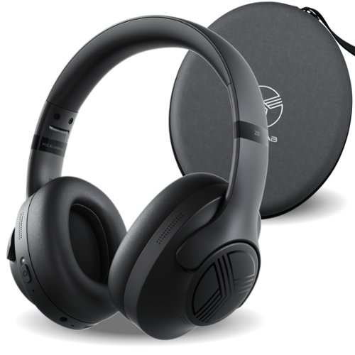 TREBLAB - Z2 ANC Workout Headphones, Signature HD Sound, Deep Bass, 58H Battery, Foldable Over Ear Bluetooth - Black with black logo-Front_Standard 