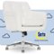 Serta - Ashland Bonded Leather & Memory Foam Home Office Chair - White-Front_Standard