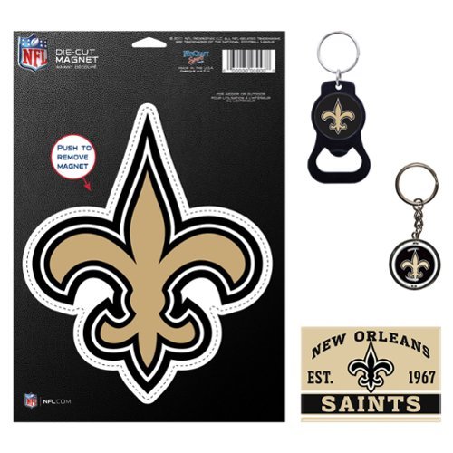 WinCraft - New Orleans Saints 4-Pack Key Rings and Magnets Set - Multicolor-Front_Standard 