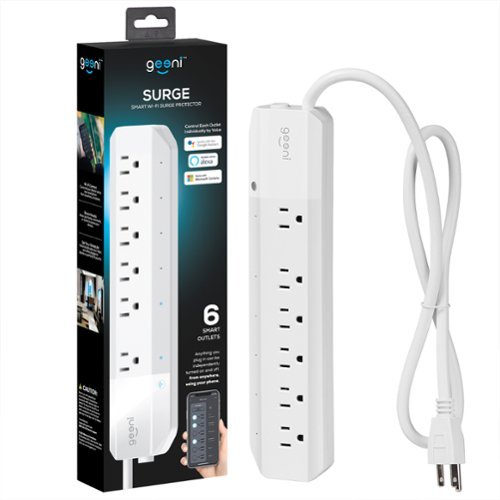 Geeni 6 Outlet 460 Joules Surge Protector Strip - White BUY IN EUROPE