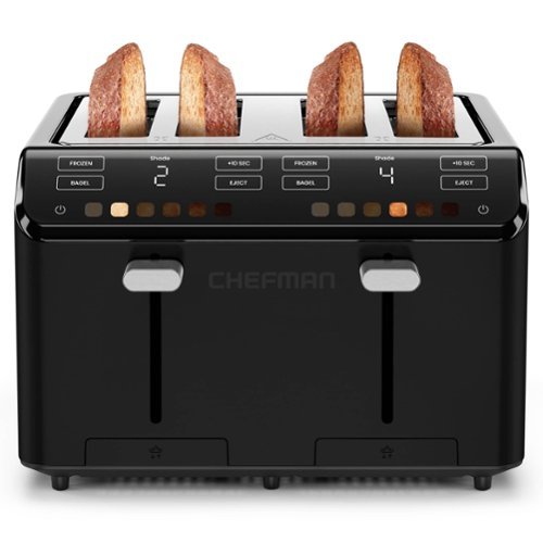 Chefman - Smart Touch 4 Slice Digital Toaster with 6 Touchscreen Shade Settings - Black-Front_Standard 