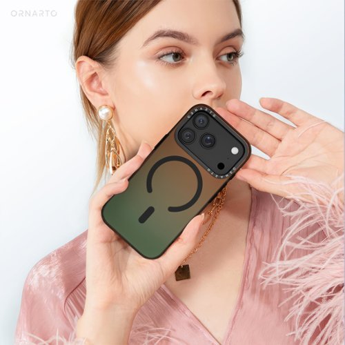 ORNARTO for iPhone 17 Pro Case, [Compatible \w Magsafe], Holographic Iridescent Magnetic Cover, Shockproof Protective Rainbow Phone Case for iPhone 17