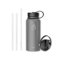 Buzio - Duet Series Insulated 32 oz Water Bottle with Straw Lid and Flex Lid - Gray-Angle_Standard