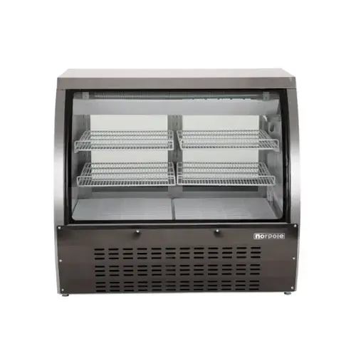 Front. Magic Chef - Commercial 48 in. 18 cu. ft. Specialty Refrigerated Case in Black Stainless - Stainless Steel.