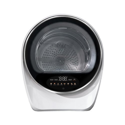 GlowWise - Portable Dryer, 1 cu.ft 1050W Compact Machine with 8 Drying Modes, Stainless Steel Drum for Apartment - White-Front_Standard 