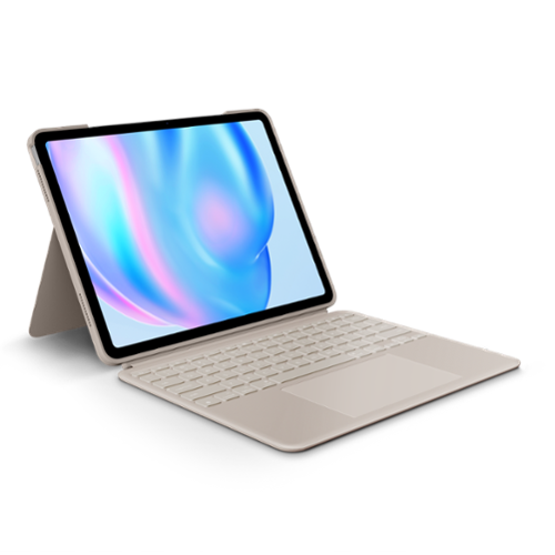 Logitech - Combo Touch for iPad Air 13-inch (Latest Model)(M2 chip) Keyboard Case with Detachable Keyboard and Trackpad - Sand