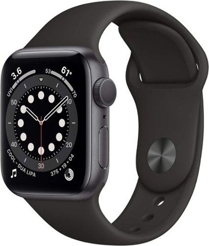Refurbished Excellent - Apple Watch Series 6 Aluminum 40mm A2291 (GPS Only, No Cellular) - Space Gray - (2020)-Front_Standard 