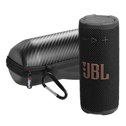 JBL - Grip Compact Portable Bluetooth Speaker Bundle with gSport Case - Black-Front_Standard 