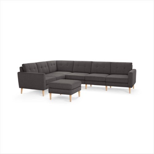 Burrow - Mid-Century Nomad 6-Seat Corner Sectional with Ottoman - Charcoal-Front_Standard 