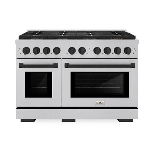 ZLINE - Autograph 48 in. 6.7 cu. ft. Freestanding Paramount Gas DuoPro Range in Satin Steel and Matte Black Accents - Stainless Steel