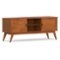 Simpli Home - Draper 60W Low TV Stand with Doors and Shelves - Teak Brown-Front_Standard