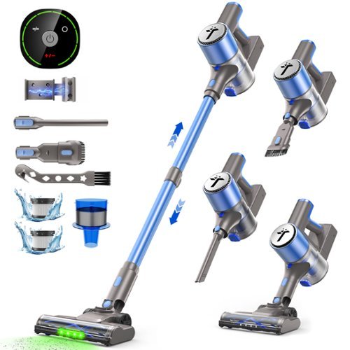 Teendow - Powerful Adjustable Cordless Vacuum, 50kPa Brushless Motor, Lightweight, 50 Min Runtime for Pet Hair, Hardwood & Carpets-Front_Standard 